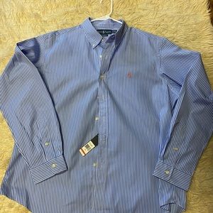 Blue & White Striped Long Sleeve Men’s XXL